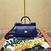 Okify Dolce & Gabbana Sicily Handbag In Dark Blue 11x18x6cm  - 1