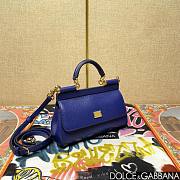 Okify Dolce & Gabbana Sicily Handbag In Dark Blue 11x18x6cm  - 4