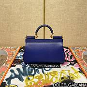 Okify Dolce & Gabbana Sicily Handbag In Dark Blue 11x18x6cm  - 2