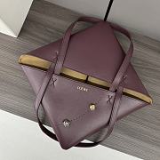 Okify Loewe Medium Puzzle Fold Tote Bag In Burgundy Shiny Calfskin 25.5x14.5x31.5cm 20534 - 5