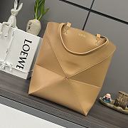 Okify Loewe Medium Puzzle Fold Tote Bag In Light Caramel Shiny Calfskin 25.5x14.5x31.5cm - 1