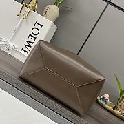 Okify Loewe Medium Puzzle Fold Tote Bag In Brown And Green Shiny Calfskin 25.5x14.5x31.5cm - 4