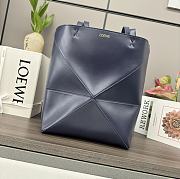 Okify Loewe Medium Puzzle Fold Tote Bag In Dark Blue Shiny Calfskin 25.5x14.5x31.5cm - 1