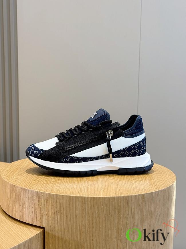 Okify Givenchy Spectre Sneakers In Leather And Monogram 72 Denim In Dark Blue EU38-45 - 1