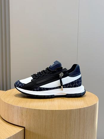 Okify Givenchy Spectre Sneakers In Leather And Monogram 72 Denim In Dark Blue EU38-45