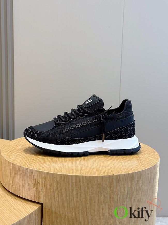 Okify Givenchy Spectre Sneakers In Leather And Monogram 72 Denim In Full Black EU38-45 - 1