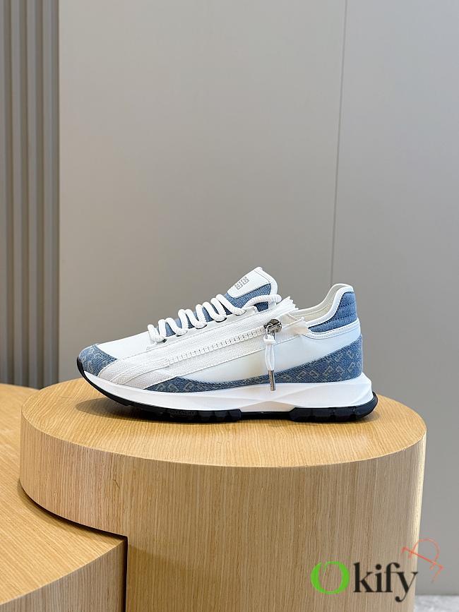 Okify Givenchy Spectre Sneakers In Leather And Monogram 72 Denim In White And Blue EU38-45 - 1