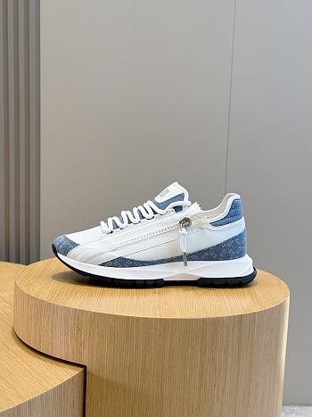 Okify Givenchy Spectre Sneakers In Leather And Monogram 72 Denim In White And Blue EU38-45