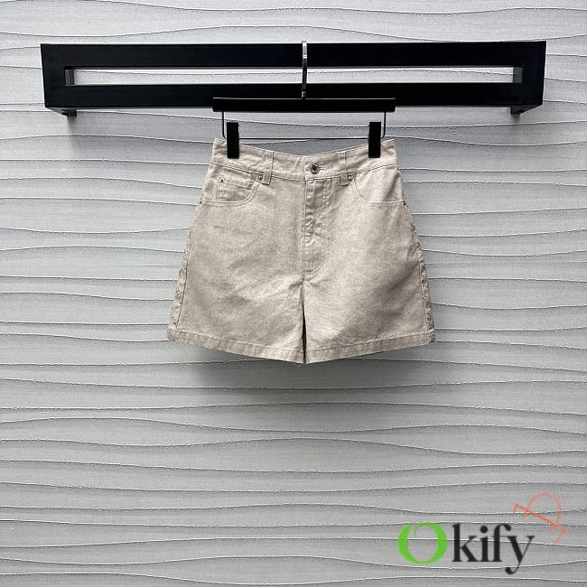 Okify Louis Vuitton Beige Denim Shorts SML  - 1