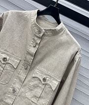 Okify Louis Vuitton Beige Denim Shirt Jacket SML  - 2