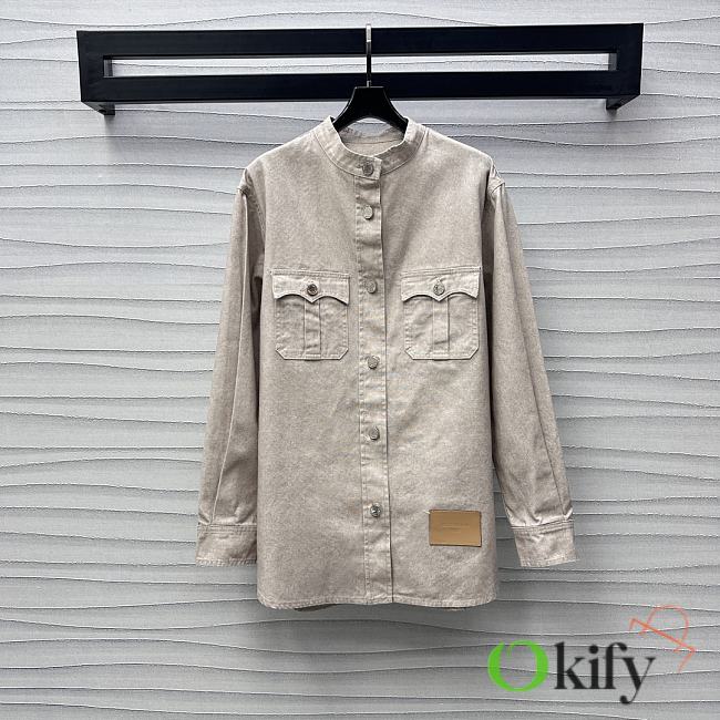 Okify Louis Vuitton Beige Denim Shirt Jacket SML  - 1