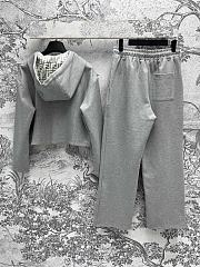 Okify Fendi Set Of Grey Gray Jacket And Pants  - 2