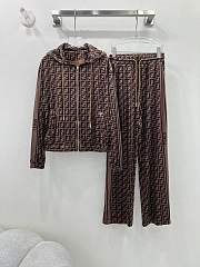 Okify Fendi Set Of Brown Jacket And Pants  - 1