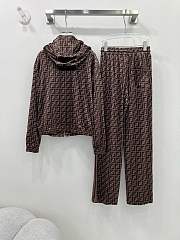 Okify Fendi Set Of Brown Jacket And Pants  - 4