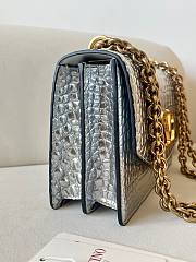 Okify Valentino Garavani Vain Bag In Silver Crocodile Patent 24x16x8cm  - 4