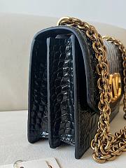 Okify Valentino Garavani Vain Bag In Black Crocodile Patent 24x16x8cm  - 6