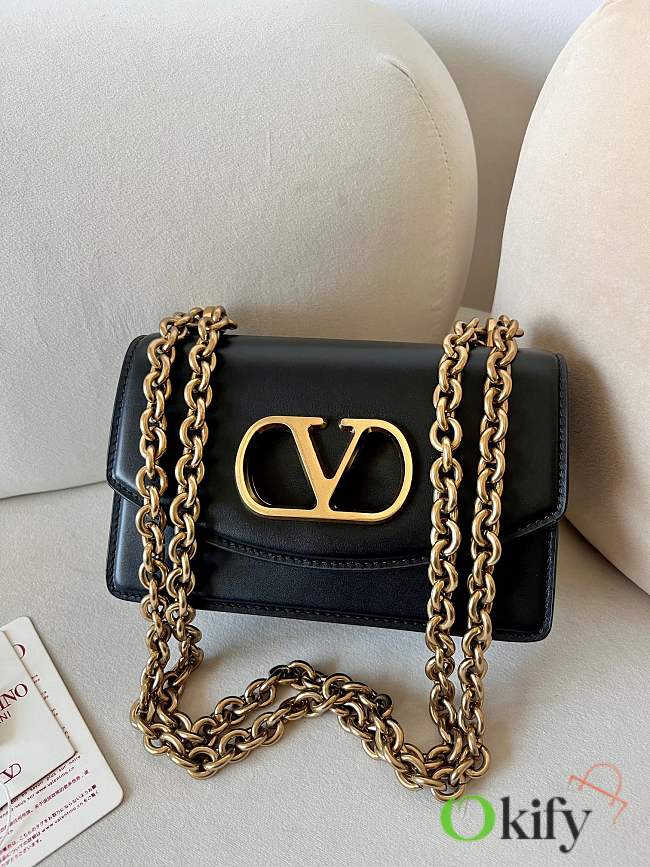 Okify Valentino Garavani Vain Bag In Black 19.5x13x7cm  - 1