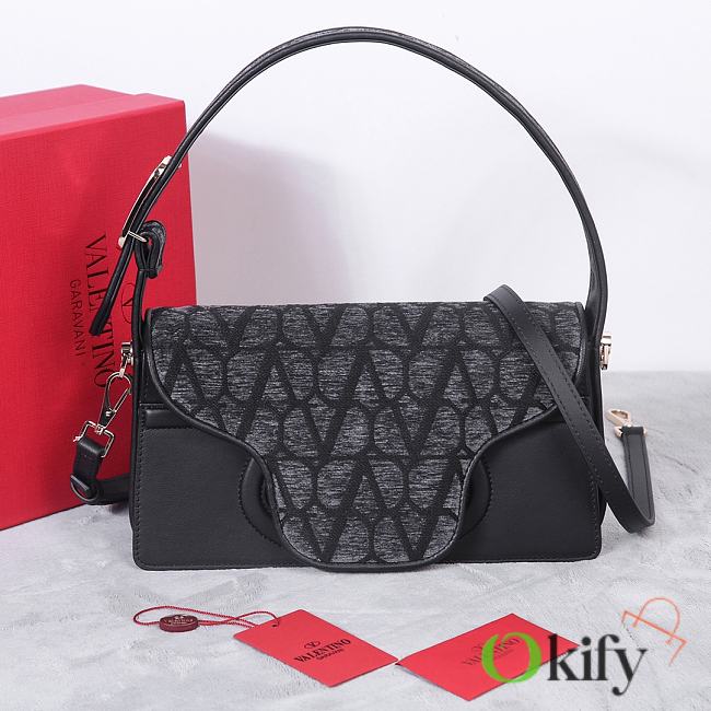 Okify Valentino Garavani Le Grand Deuxieme Toile Iconographe Bag In Black 28x25x6cm  - 1