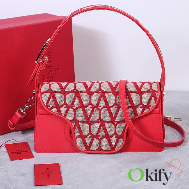 Okify Valentino Garavani Le Grand Deuxieme Toile Iconographe Bag In Red 28x25x6cm  - 1