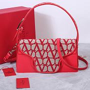 Okify Valentino Garavani Le Grand Deuxieme Toile Iconographe Bag In Red 28x25x6cm  - 1