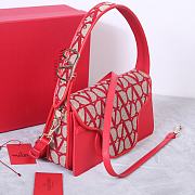 Okify Valentino Garavani Le Grand Deuxieme Toile Iconographe Bag In Red 28x25x6cm  - 4