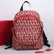 Okify Valentino Garavani La Troisieme Toile lconographe Backpack In Red 30x40x23cm - 1