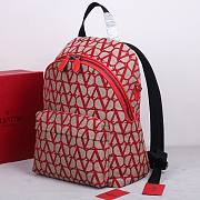 Okify Valentino Garavani La Troisieme Toile lconographe Backpack In Red 30x40x23cm - 3