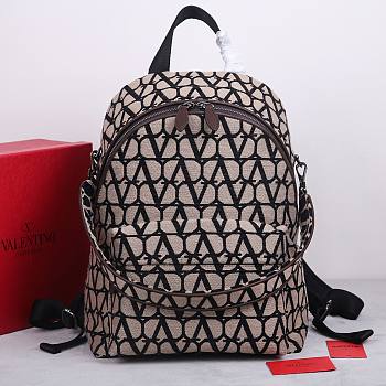 Okify Valentino Garavani La Troisieme Toile lconographe Backpack In Brown 30x40x23cm