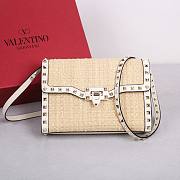 Okify Valentino Bouclé Raffia In White Bag 22.5x5x16cm - 1