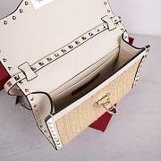 Okify Valentino Bouclé Raffia In White Bag 22.5x5x16cm - 4