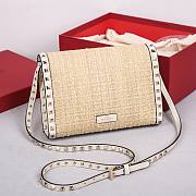 Okify Valentino Bouclé Raffia In White Bag 22.5x5x16cm - 2