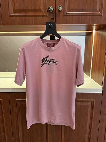 Okify Gucci Pink Signature T-shirt M-3XL 