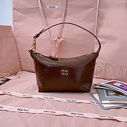 Okify MiuMiu Patent Leather Bag In Brown 25.5x19x14x10cm  - 1