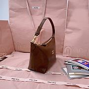 Okify MiuMiu Patent Leather Bag In Brown 25.5x19x14x10cm  - 2