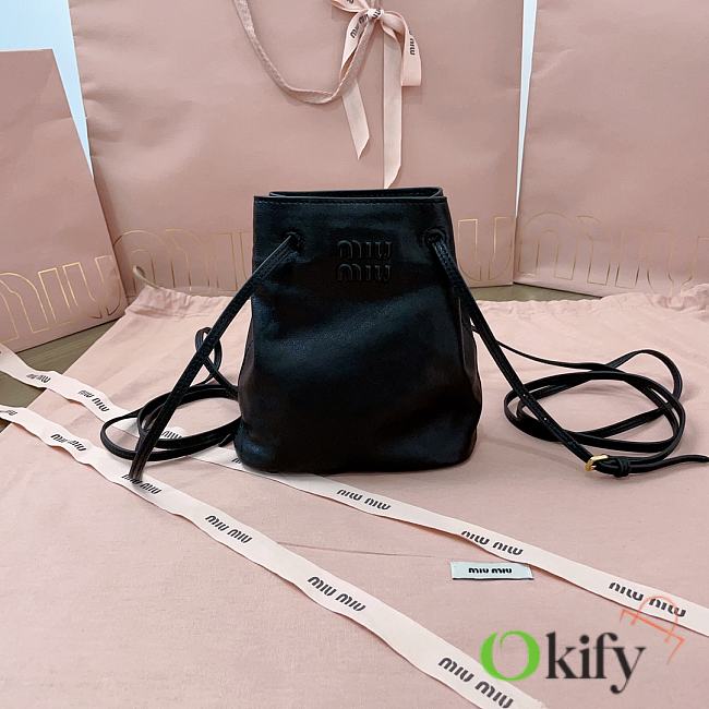 Okify MiuMiu Black Nappa Leather Pouch 17x14x6cm  - 1