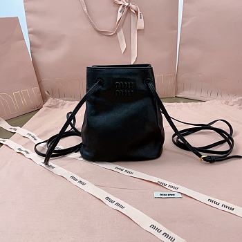 Okify MiuMiu Black Nappa Leather Pouch 17x14x6cm 