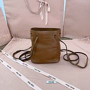 Okify MiuMiu Brown Nappa Leather Pouch 17x14x6cm  - 1