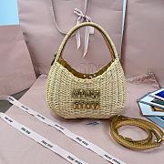 Okift MiuMiu Wander Wicker Hobo Woven Bag 20x17x6cm 20610 - 1