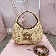 Okift MiuMiu Wander Wicker Hobo Woven Bag 20x17x6cm 20611 - 1