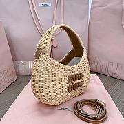 Okift MiuMiu Wander Wicker Hobo Woven Bag 20x17x6cm 20611 - 3