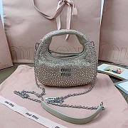 Okify MiuMiu Wander Crystal Bag In Beige 17x10x6cm  - 1