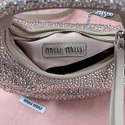 Okify MiuMiu Wander Crystal Bag In Beige 17x10x6cm  - 6