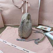 Okify MiuMiu Wander Crystal Bag In Beige 17x10x6cm  - 4