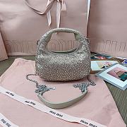 Okify MiuMiu Wander Crystal Bag In Beige 17x10x6cm  - 5