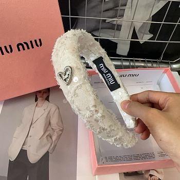 Okify MiuMiu White Heart Headband 