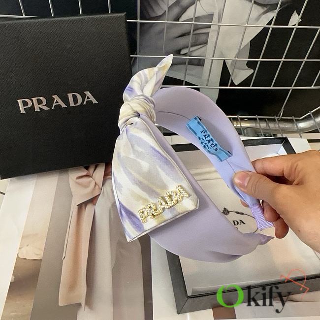 Okify Prada Bow Purple Headband  - 1