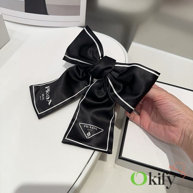 Okify Prada Black Bow Hairclip  - 1