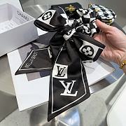 Okify Louis Vuitton Black And White Bow Hairtie  - 1