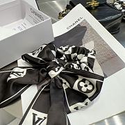 Okify Louis Vuitton Black And White Bow Hairtie  - 2