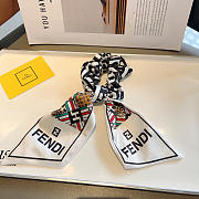 Okify Fendi White Ribbon Hairtie  - 1